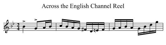Across the English Channel Reel - staff notation