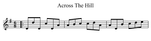 Across The Hill - staff notation