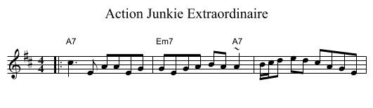 Action Junkie Extraordinaire - staff notation