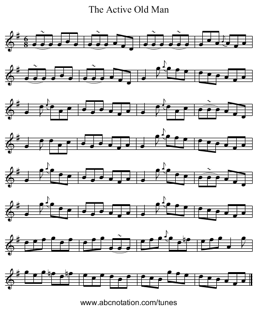 Active Old Man, The - staff notation