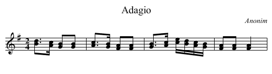 Adagio - staff notation