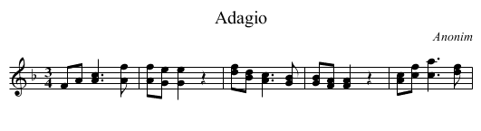 Adagio - staff notation