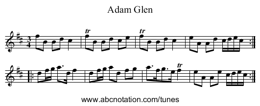 Adam Glen - staff notation