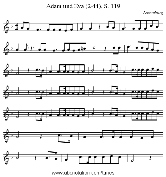 Adam und Eva (2-44), S. 119 - staff notation