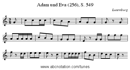 Adam und Eva (256), S. 549 - staff notation