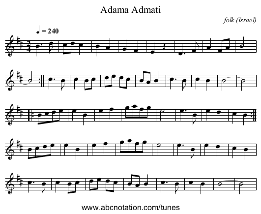 Adama Admati - staff notation