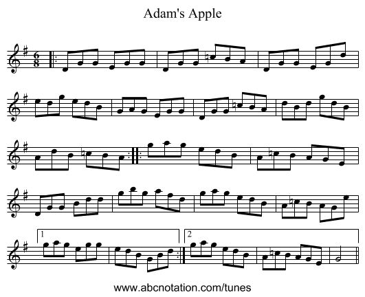 Adam's Apple - staff notation