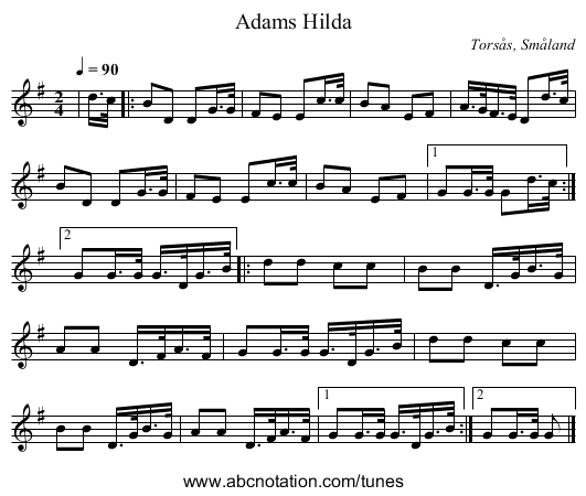 Adams Hilda - staff notation