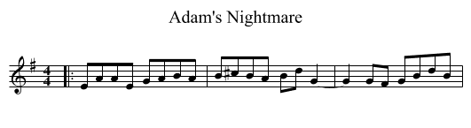 Adam's Nightmare - staff notation