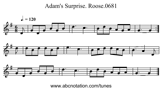 Adam's Surprise. Roose.0681 - staff notation