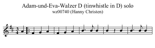 Adam-und-Eva-Walzer D (tinwhistle in D) solo - staff notation