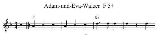 Adam-und-Eva-Walzer  F 5+ - staff notation