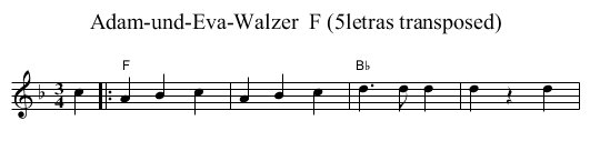 Adam-und-Eva-Walzer  F (5letras transposed) - staff notation