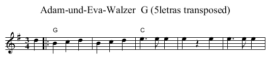 Adam-und-Eva-Walzer  G (5letras transposed) - staff notation