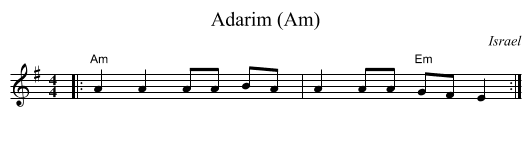 Adarim (Am) - staff notation