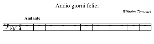 Addio giorni felici - staff notation