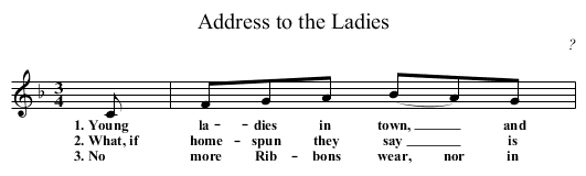 Address to the Ladies - staff notation
