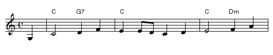 Ad&eacute; zur guten Nacht - staff notation