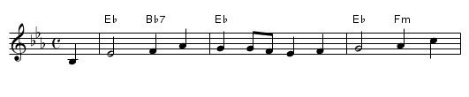 Ad&eacute; zur guten Nacht - staff notation