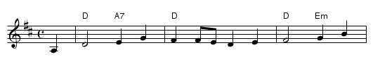 Ad&eacute; zur guten Nacht - staff notation