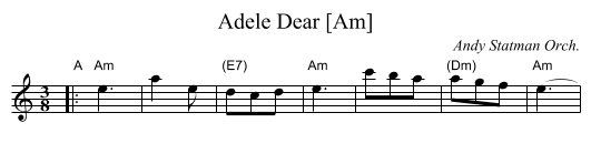 Adele Dear [Am] - staff notation