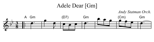 Adele Dear [Gm] - staff notation