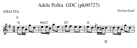 Adele Polka  GDC (pk00727) - staff notation