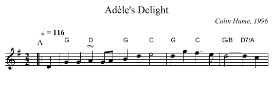 Ad&egrave;le's Delight - staff notation