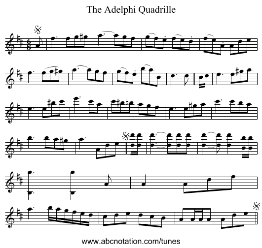 Adelphi Quadrille, The - staff notation