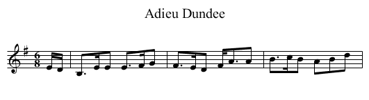 Adieu Dundee - staff notation