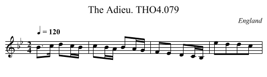 Adieu. THO4.079, The - staff notation