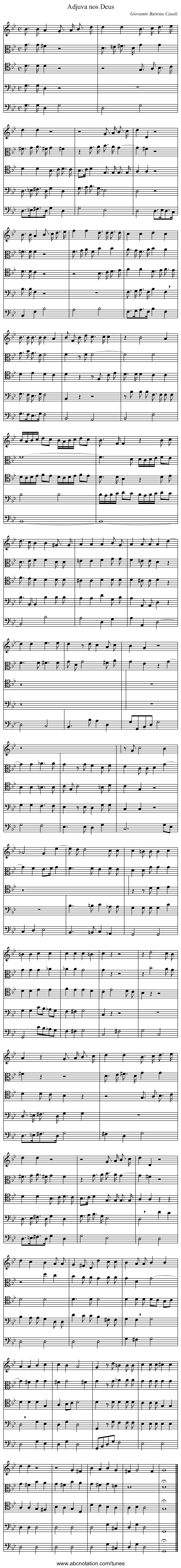 Adjuva nos Deus - staff notation