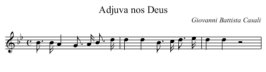 Adjuva nos Deus - staff notation