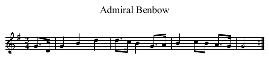 Admiral Benbow - staff notation