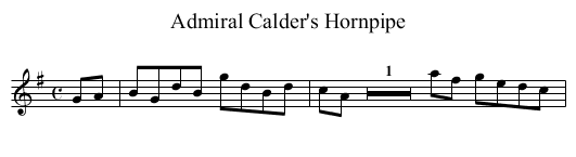 Admiral Calder's Hornpipe - staff notation