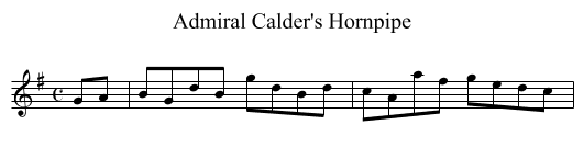 Admiral Calder's Hornpipe - staff notation