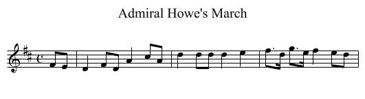 Admiral Howe's March - staff notation