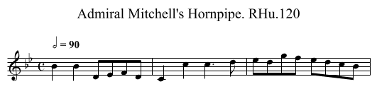 Admiral Mitchell's Hornpipe. RHu.120 - staff notation