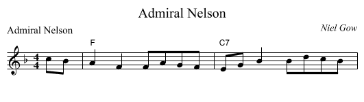 Admiral Nelson - staff notation