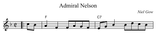 Admiral Nelson - staff notation