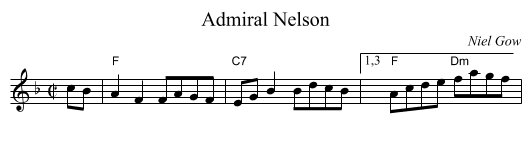 Admiral Nelson - staff notation