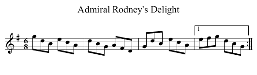 Admiral Rodney's Delight - staff notation