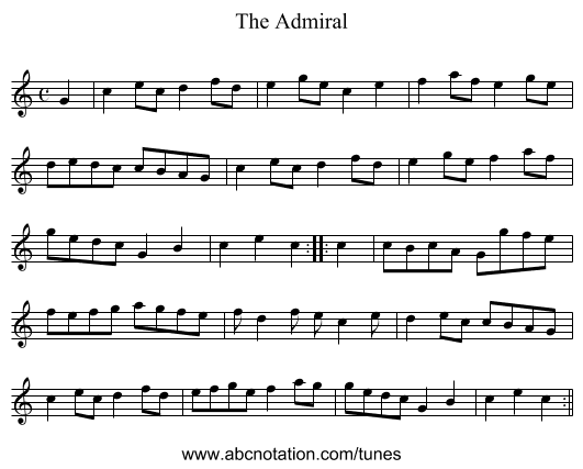 Admiral, The - staff notation