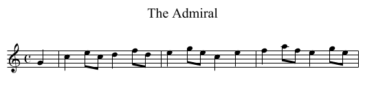 Admiral, The - staff notation