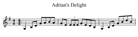 Adrian's Delight - staff notation