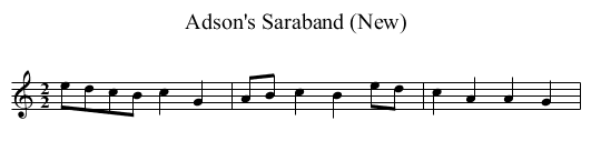 Adson's Saraband (New) - staff notation