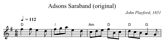 Adsons Saraband (original) - staff notation