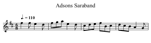 Adsons Saraband - staff notation