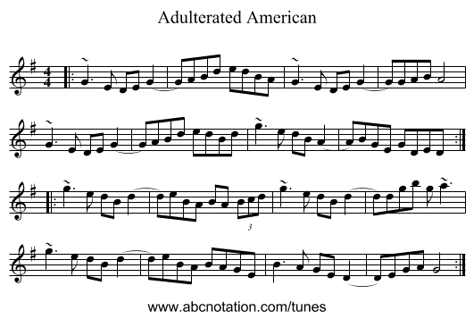 Adulterated American - staff notation