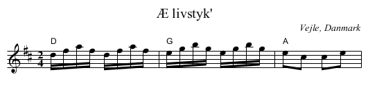 Æ livstyk' - staff notation